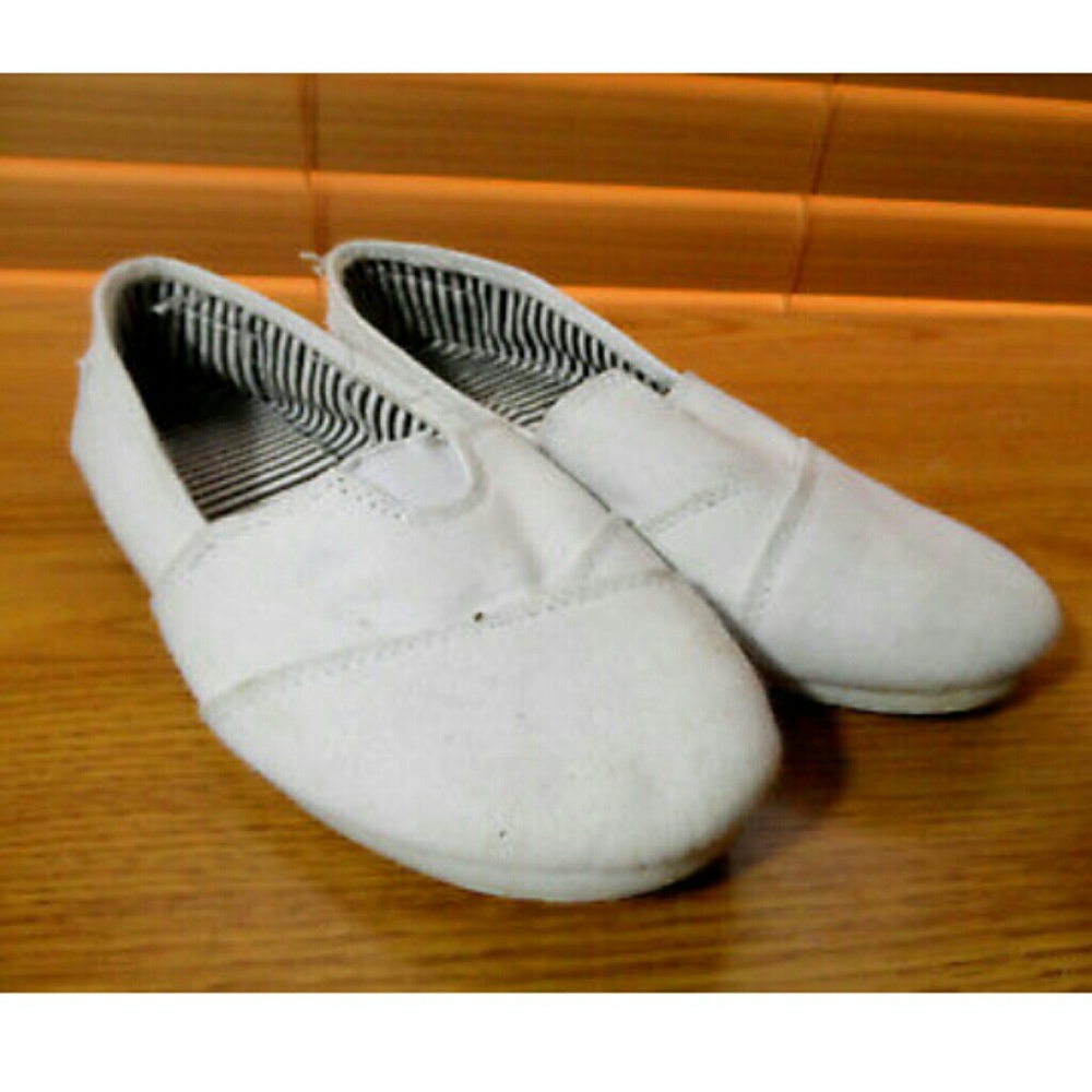 Canvas Ballet Flats 7 White slides Comfy Casual school beach summer wear